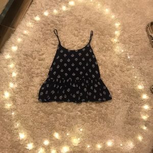 Navy blue flowy tank top (adjustable straps)